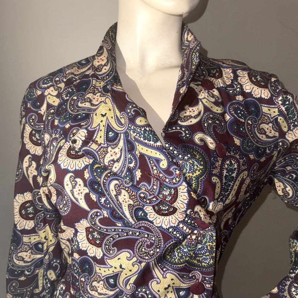 Vintage 80s Schrader Paisley Secretary Dress - Picture 15 of 17